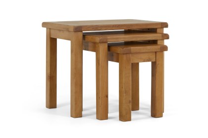 Salisbury Waxed Premium Oak Nest Of Tables - Self Assembly