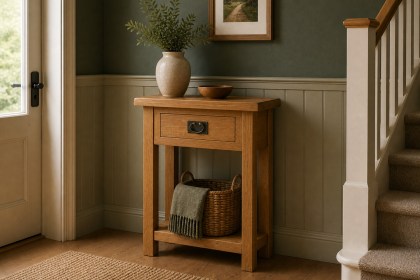 Salisbury Waxed Premium Oak Telephone Table