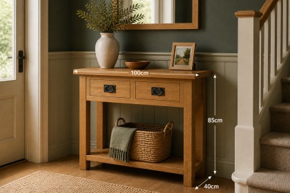 Salisbury Waxed Premium Oak Console Table