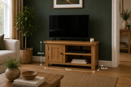 Salisbury Waxed Premium Oak Small Media Stand
