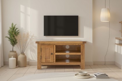 Salisbury Waxed Premium Oak Small Media Stand