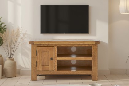 Salisbury Waxed Premium Oak Small Media Stand