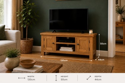 Salisbury Waxed Premium Oak Large Media Stand