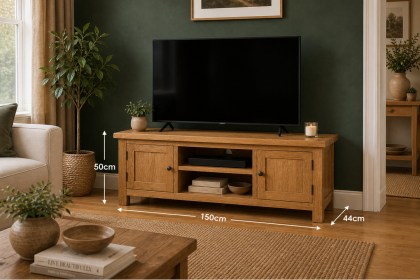 Salisbury Waxed Premium Oak Extra Large Media Stand