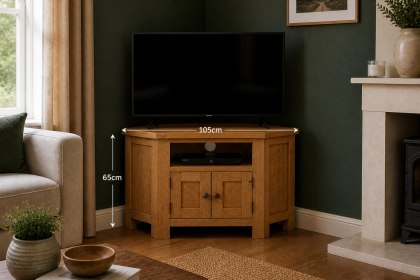 Salisbury Waxed Premium Oak Corner Tv Unit