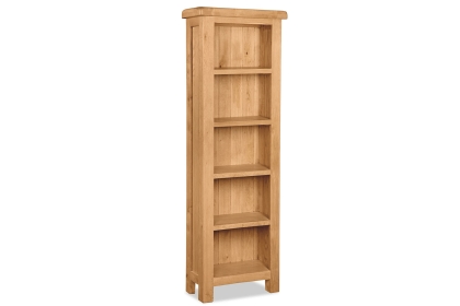 Salisbury Waxed Premium Oak Slim Bookcase - Self Assembly