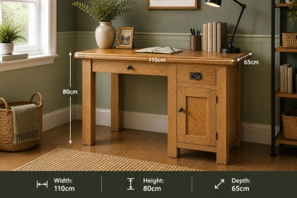Salisbury Waxed Premium Oak Single Desk