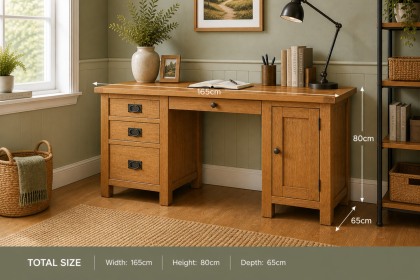 Salisbury Waxed Premium Oak Double Desk