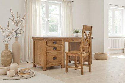 Salisbury Waxed Premium Oak Double Desk