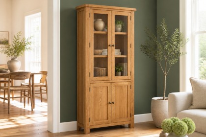 Salisbury Waxed Premium Oak Display Cabinet