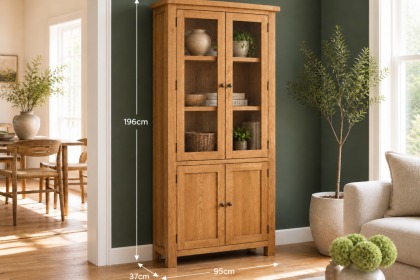 Salisbury Waxed Premium Oak Display Cabinet