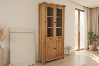 Salisbury Waxed Premium Oak Display Cabinet