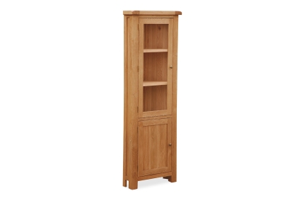 Salisbury Waxed Premium Oak Corner Display Cabinet