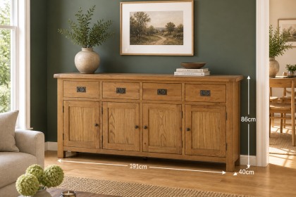Salisbury Waxed Premium Oak Extra Large Sideboard