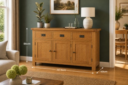 Salisbury Waxed Premium Oak Large Sideboard