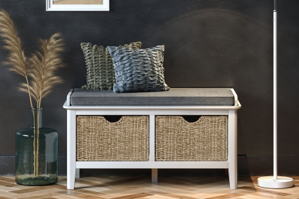 Hampstead Painted White Storage Bench Hampstead Painted White Storage Bench