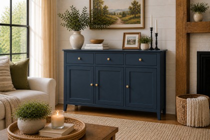 Harrogate Painted Blue 3 Door Sideboard