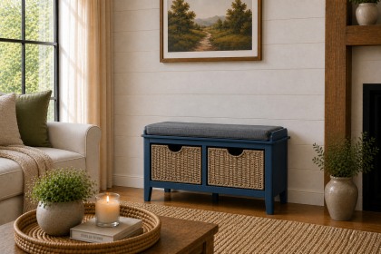 Harrogate Painted Blue Storage Bench
