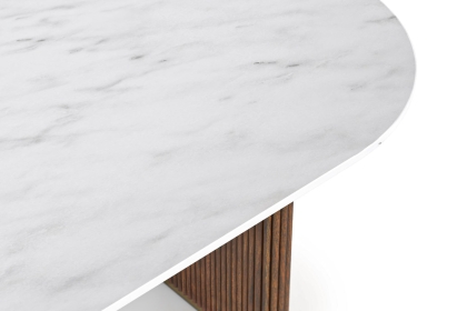 Harvard Reeded Mango Wood Extra Large Media TV Stand with Marble Top