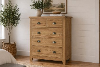 Burford Country Oak 2 Over 3 Chest of Drawers