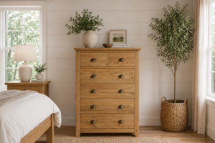 Burford Country Oak 6 Drawer Chest of Drawers