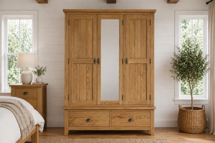 Burford Country Oak Triple Wardrobe