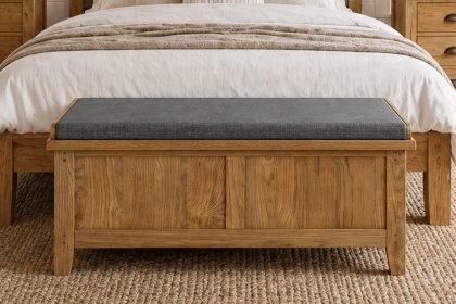 Burford Country Oak Storage Bench Blanket Box