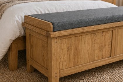 Burford Country Oak Storage Bench Blanket Box