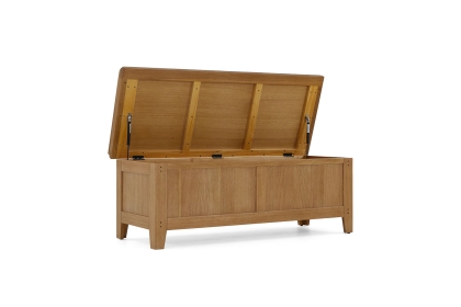 Burford Country Oak Storage Bench Blanket Box