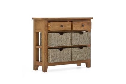 Burford Country Oak Console Table with Basket Burford Country Oak Console Table with Basket