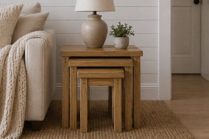 Burford Country Oak Nest of Tables