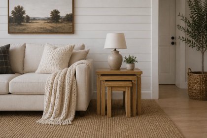 Burford Country Oak Nest of Tables