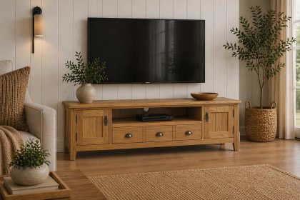 Burford Country Oak 210cm Extra Large TV Unit