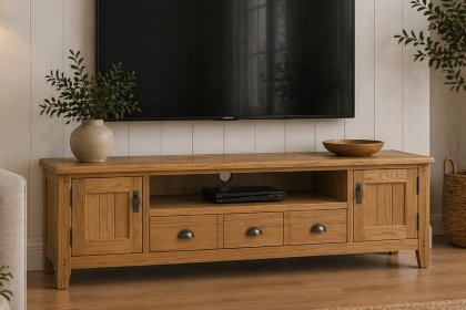 Burford Country Oak 210cm Extra Large TV Unit