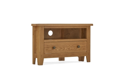 Burford Country Oak Corner TV Unit with Drawer Burford Country Oak Corner TV Unit with Drawer