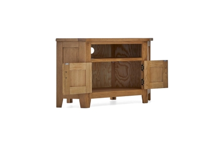 Burford Country Oak Corner TV Unit with Door Burford Country Oak Corner TV Unit with Door