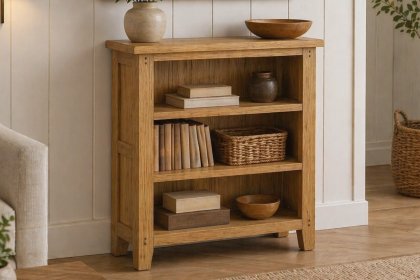 Burford Country Oak Low Bookcase