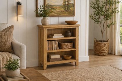 Burford Country Oak Low Bookcase