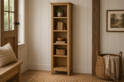 Burford Country Oak Slim Bookcase