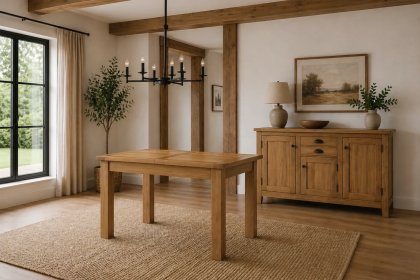 Burford Country Oak Compact Butterfly 120-165cm Extending Dining Table
