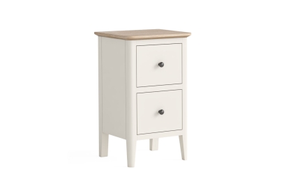 Marlow Oak Painted Coconut White Narrow Bedside Table