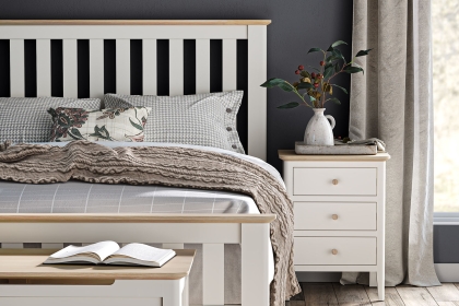 Marlow Oak Painted Coconut White Bed Frame