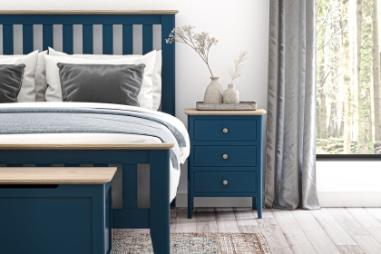 Marlow Oak Painted Navy Blue Bedside Table