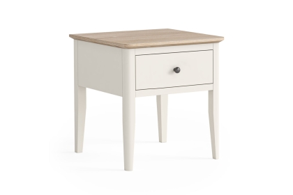 Marlow Oak Painted Coconut White Lamp Table