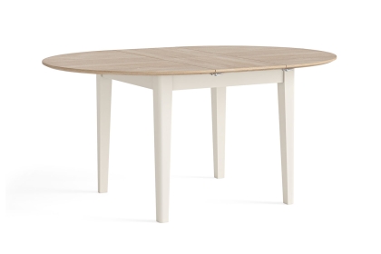 Marlow Oak Painted Coconut White Round Extending Dining Table