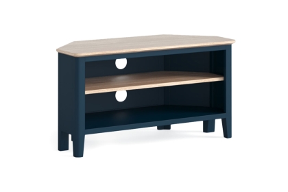 Marlow Oak Painted Navy Blue Corner TV Unit Marlow Oak Painted Navy Blue Corner TV Unit
