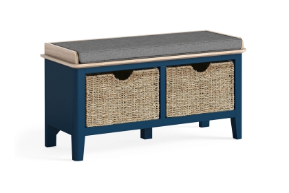 Marlow Oak Painted Navy Blue Storage Bench