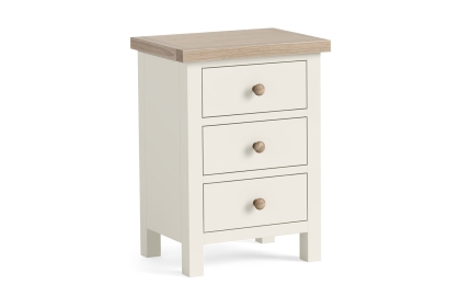 Modern Country Painted Oak Coconut White Bedside Table