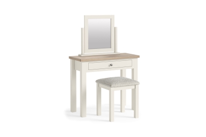Modern Country Painted Oak Coconut White Single Drawer Dressing Table Desk