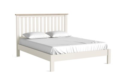 Modern Country Painted Oak Coconut White Bed Frame